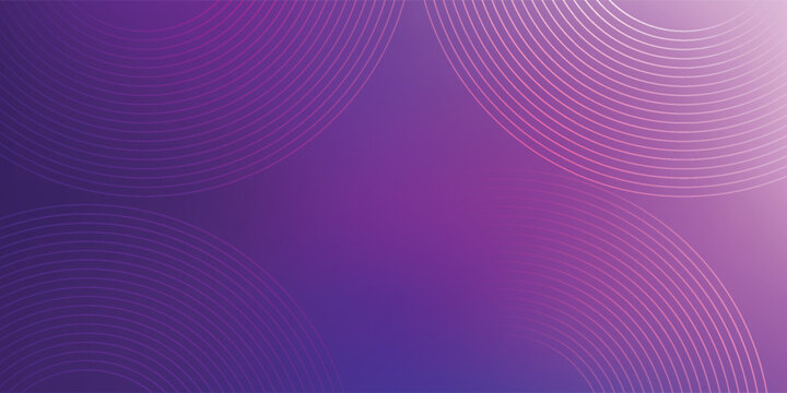 Abstract purple gradient background with concentric thin circular lines, modern geometric minimal vector illustration for banner, wallpaper, and web design eps10