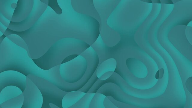 Abstract teal wavy background with layered paper cut effect