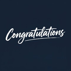 Obraz premium Congratulations text typography design on dark blue background.