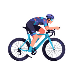 Naklejka premium Cyclist in motion on a modern road bike, fitness