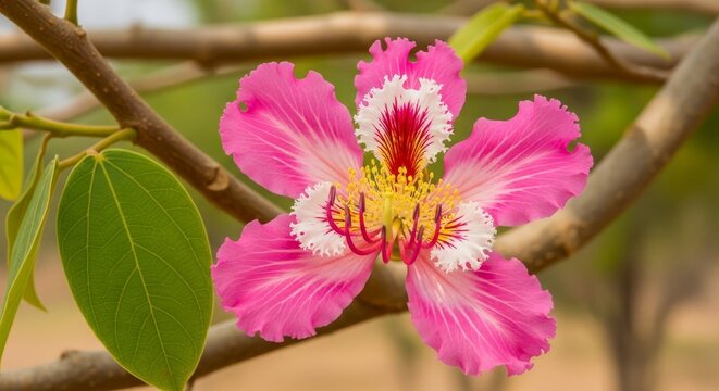 Beautiful pink flower of Bauhinia variegata tree in full bloom.