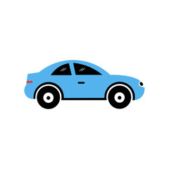 Fototapeta premium blue car illustration with white background