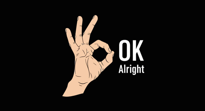 Hand making OK sign gesture.