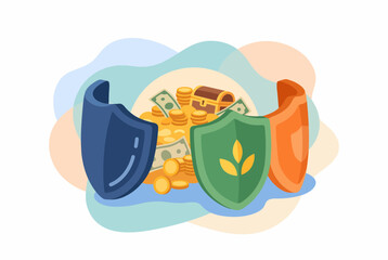 Fototapeta premium Financial Security Shield Concept Illustration