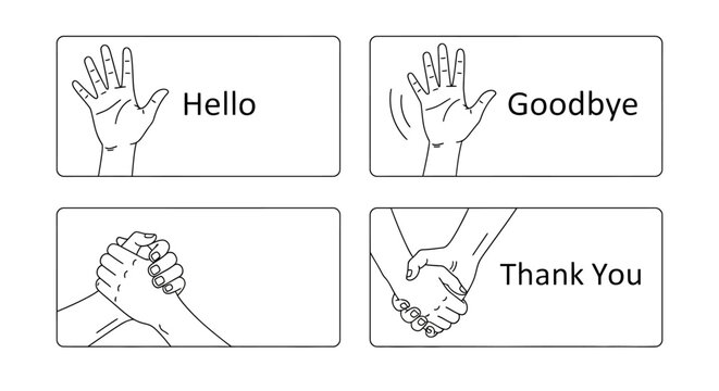 Hands making gestures and signs.