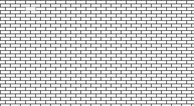 Brick wall seamless of brick laying pattern flat art style. brick wall on a white background. pattern of evenly spaced 