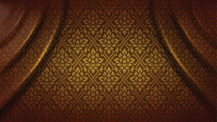 Thai art luxury banner, background pattern decoration for printing, flyers, poster, web, banner, brochure and card concept vector illustration © Birth Brand