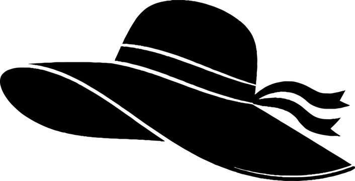 Elegant floppy sun hat with ribbon silhouette