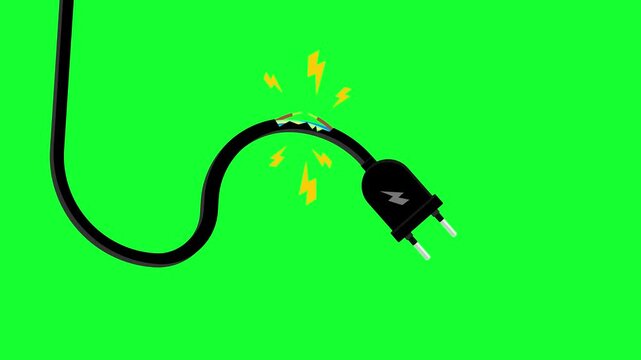 Exposed Electrical Wire Short Circuit Danger Icon 4K