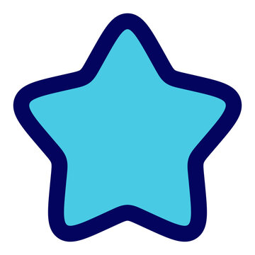Simple star shape with bold outline. Bright blue fills give clean, modern look. Deep navy border adds sharp contrast. Ideal for icons or digital design projects. Appeals to creativity,