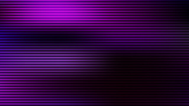 Abstract purple background with horizontal lines, neon glowing stripes pattern, futuristic digital texture, modern design element for wallpaper or presentation