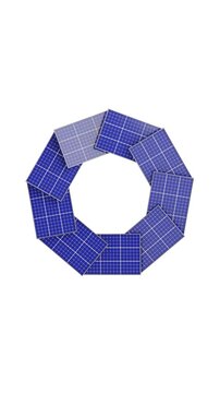 4k Resolution Vertical Video for Social Media: Renewable Energy And Sustainability Concept With Solar Panels Arrangement. Circular Composition Of Blue Photovoltaic Panels Seamless Looped Rotating 