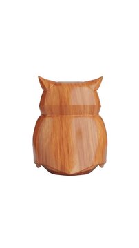 4k Resolution Vertical Video for Social Media: Symbol Of Wisdom And Minimal Decor. Wooden Owl Sculpture With Smooth Carved Details Seamless Looped Rotating On White Background With Alpha Matte