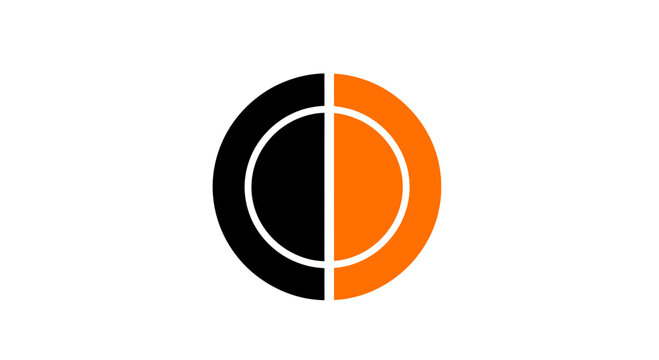 Dual-Toned Circular Design Displaying Complementary Colors in Abstract Visuals
