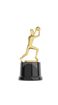 4k Resolution Vertical Video for Social Media: Sport Victory Concept With Basketball Trophy Figure. Golden Athlete Jumping With Basketball Ball On Award Base And Seamless Looped Rotating 