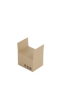 4k Resolution Vertical Video for Social Media: Packaging And Shipping Concept With Cardboard Box. Blank Brown Carton Package With Handling Symbols Loop Closed Animated On White Background 