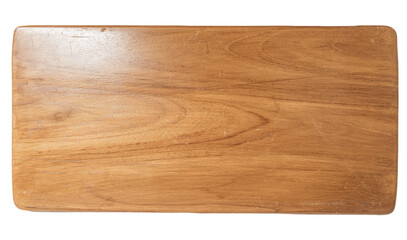 Empty Rectangle wooden cutting board isolated on white background. Top View chopping board with clipping path. Cooking concept with Kitchen accessory and copy space for your products © Ilen Studio