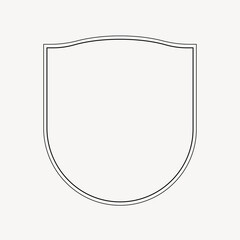 Obraz premium Vintage frame thin line, shield on off white background