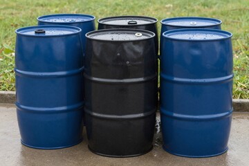 Obraz premium Stack of Barrels - Industrial Storage Solution
