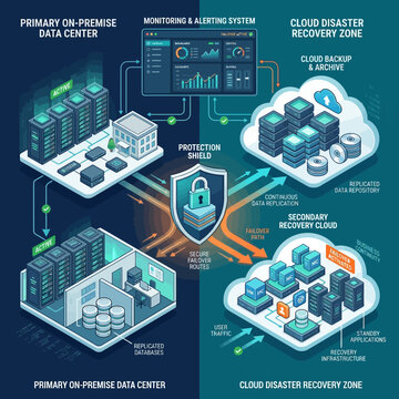 Hybrid cloud disaster recovery system protects data centers with secure backup solutions