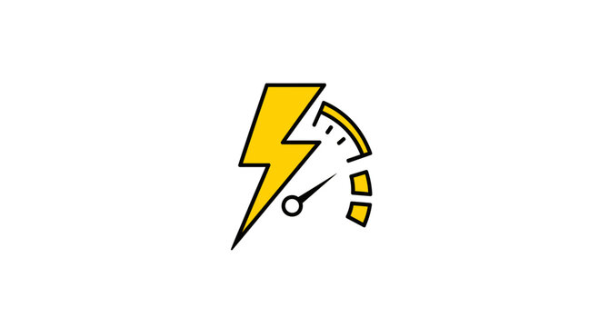 Energy-Based Performance Measurement Icon Illustrates Strength and Capability On a White Background