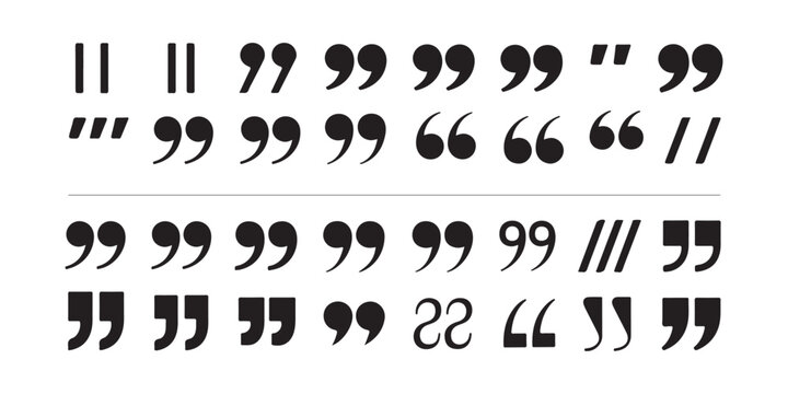 Collection of different quotation marks and typographic punctuation glyphs for document formatting.