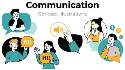 Communication concept illustrations for discussions. © GW