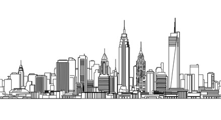 Obraz premium New york city skyline silhouette vector illustration