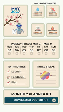 Spring vibes bento grid infographic. Business and lifestyle vector layout with fresh easter elements, statistics, weather widgets, flowers, growth, and eco trends icons.