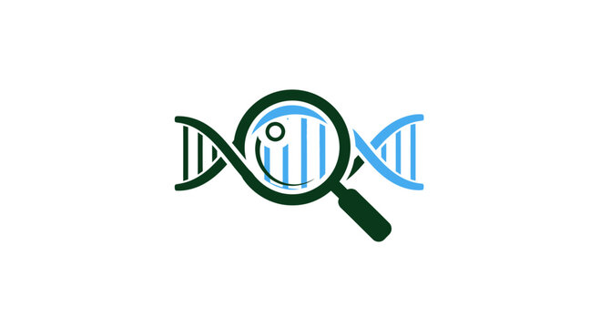 Genetic Research And Discovery Visualization With Magnifying Glass Illustration Design