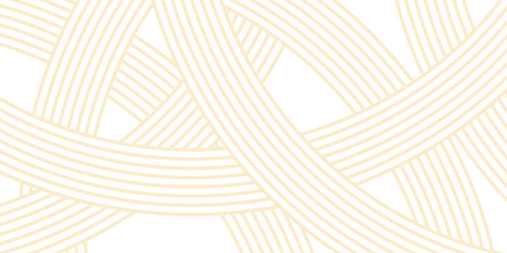 Yellow instant noodles, pasta, and spaghetti textures with geometric wavy lines. Ramen and pasta vector patterns.