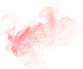 Fototapeta premium Translucent coral smoke plume swirling during a delicate dance isolated on transparent background