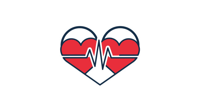 Graphic Representation of a Healthy Heartbeat, Medical Icon Ideal for Healthcare Designs