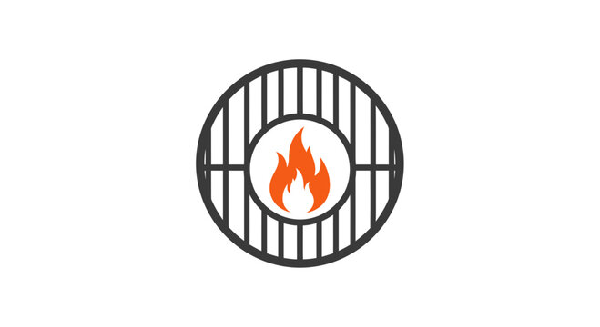 Grill Icon Representing Cooking, Barbecue and Outdoor Meal Preparation, Simple Design