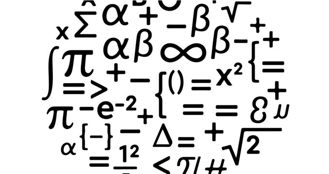 Abstract mathematical symbols and formulas pattern