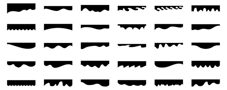 Abstract border shapes and dividers with wave curves. Ideal for web templates, presentations, graphic projects, or UI components.