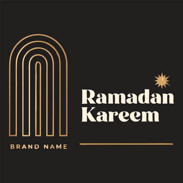 Elegant Ramadan Kareem Minimal Islamic Logo Vector Design