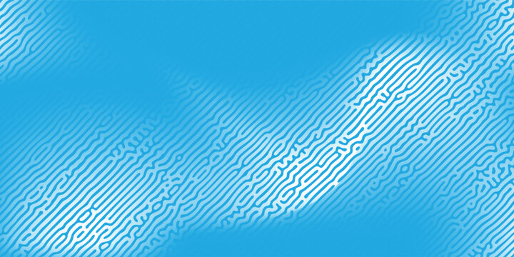 Optical illusion style psychedelic flowing maze pattern wallpaper with intense blue gradient contrast, creative illustration