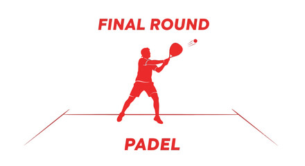 Fototapeta premium Dynamic Padel Silhouette: Final Round Action, Sporty Fitness, Illustrated Game Play Design