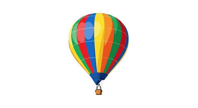 Colorful hot air balloon with padlock, isolated on white background