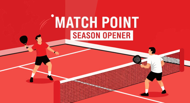 Dynamic Sport Action: Intense Paddle Play, Season Opener, Compelling Court Scene