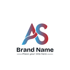 Obraz premium Modern Abstract Letter AS Monogram Logo Design with Interlocking Fluid Waves and Red Blue Gradient for Corporate Corporate Identity, Tech Startup, and Digital Brand Branding