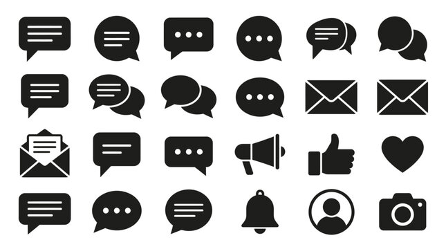 Collection of social media chat icons.