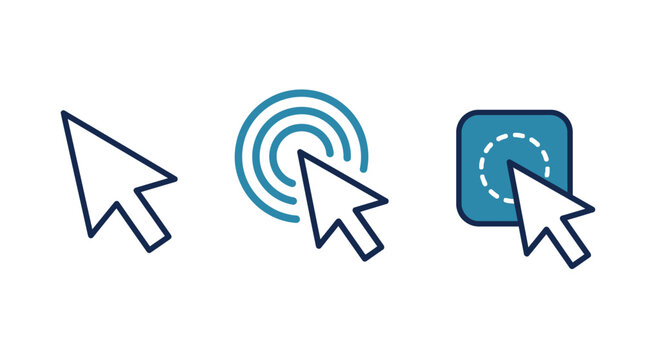 Computer mouse cursor icons set.