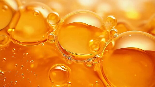 Digital yellow bubble skin care products abstract background