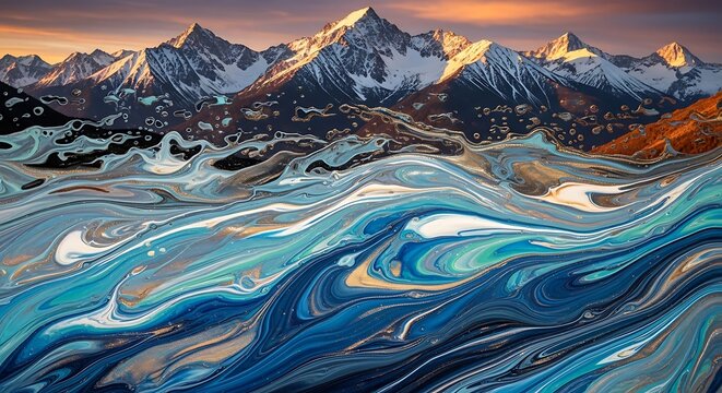 Dramatic aerial view of glacial ice formations.
