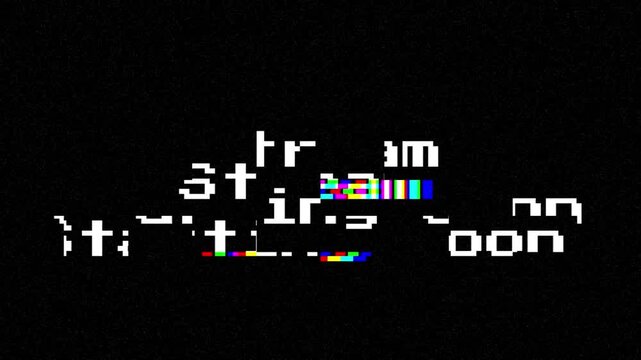 Dynamic digital stream text glitch effect, visual data error on a black screen, a modern abstract concept