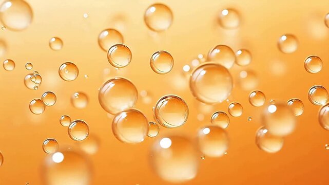 Digital yellow bubble skin care products abstract background