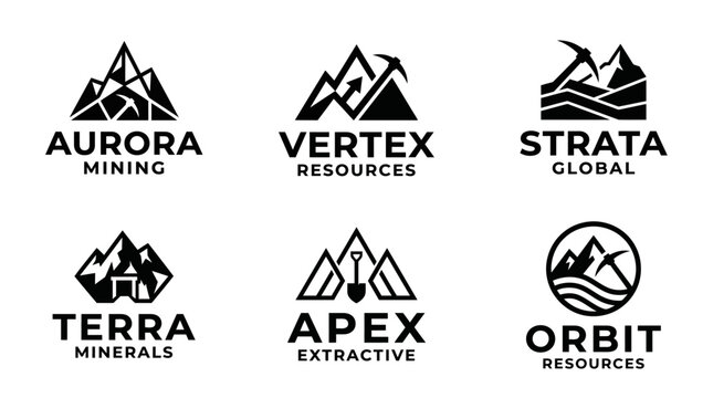 Creative Coal Mining Industry Logo Featuring Strong Worker Character for Heavy Equipment Business