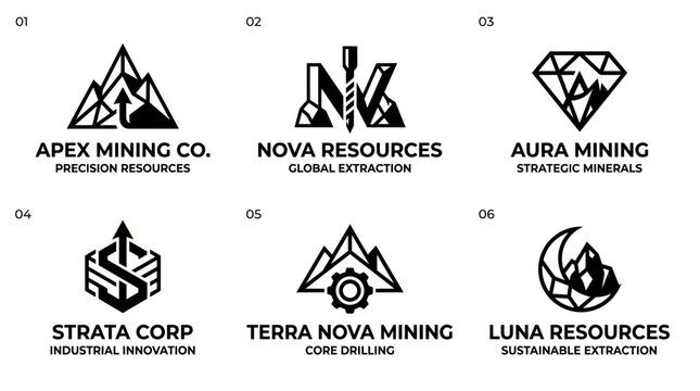 Creative Coal Mining Industry Logo Featuring Strong Worker Character for Heavy Equipment Business
